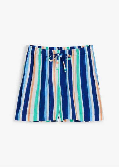 Schlupf-Shorts aus feiner Viskose in blau von vorne - bonprix