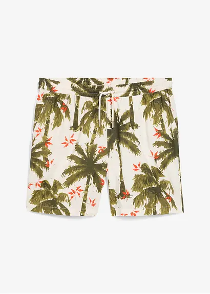 Schlupf-Shorts aus Viskose, Loose Fit in weiß von vorne - bonprix