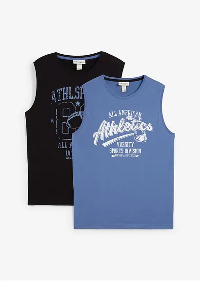 Top (2er Pack) in schwarz von vorne - bonprix