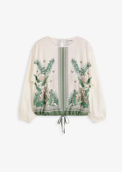 Tunika-Shirt bedruckt in weiß von vorne - bonprix
