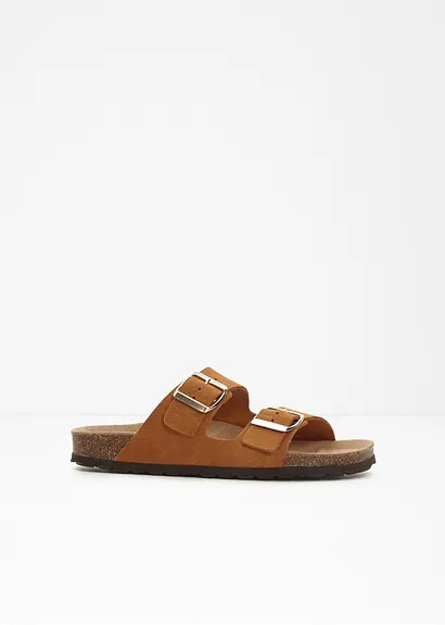 Pantolette aus Leder in braun - bonprix