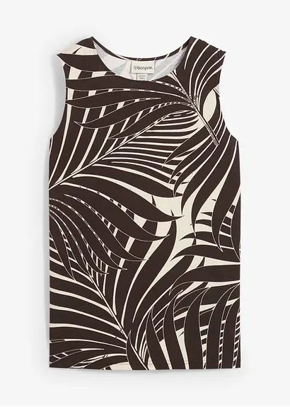 Top mit seitlichen Schlitzen in beige von vorne - bonprix