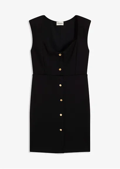 Minikleid mit Schulterpolstern in schwarz von vorne - bonprix