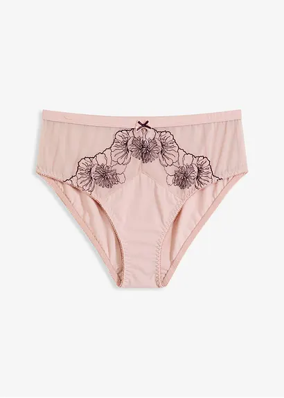 Maxislip mit zarter Stickerei in lila von vorne - bonprix
