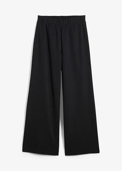 Marlenehose aus Piqué in schwarz von vorne - bonprix