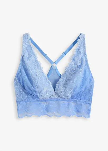 Bustier mit zarter Spitze im Farbverlauf in blau von vorne - bonprix