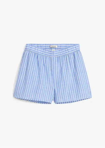 Shorts aus reiner Baumwolle in blau von vorne - bonprix