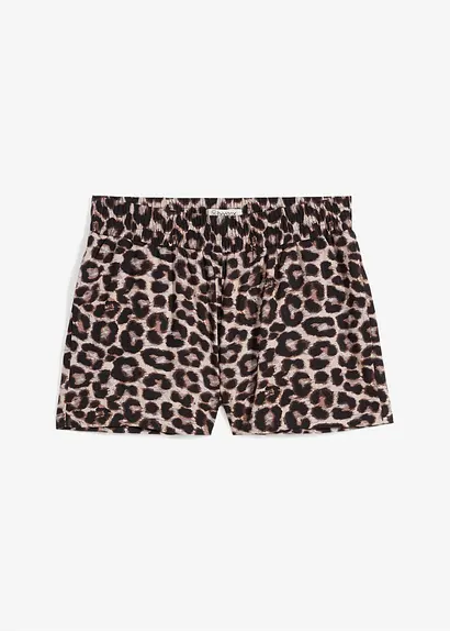 Shorts mit elastischem Bund in beige von vorne - bonprix