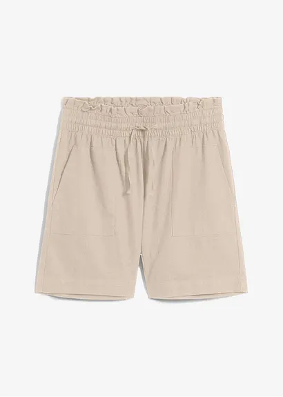 Shorts mit Leinen in beige von vorne - bonprix