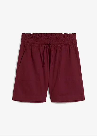 Shorts mit Leinen in rot von vorne - bonprix