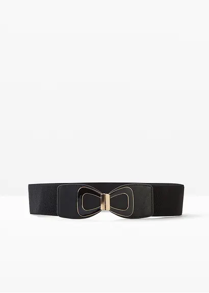 Stretchgürtel in schwarz von vorne - bonprix