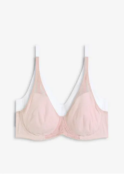 BH mit Bügel mit weicher Baumwolle (2er Pack) in lila von vorne - bonprix
