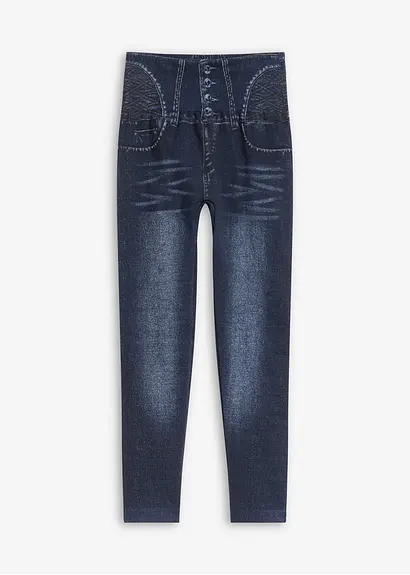Shape Seamless Leggings Jeansoptik mit starker Formkraft in blau von vorne - bonprix