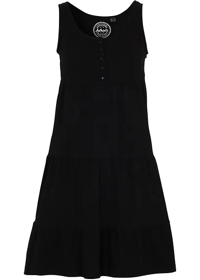 Baumwoll Jerseykleid, kurz in schwarz von vorne - bonprix