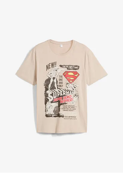 Superman T-Shirt aus reiner Baumwolle in grau von vorne - DC_Universe