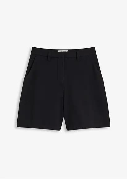 Bermuda Shorts mit Abnähern in schwarz von vorne - bonprix
