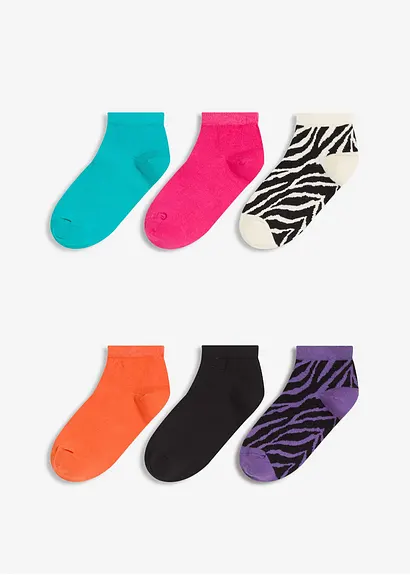 Kurzsocken mit Bio-Baumwolle (6er Pack) in orange von vorne - bonprix