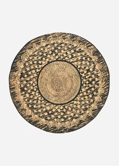 Runder Kelim-Teppich in beige von vorne - bonprix
