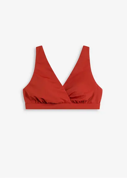 Bustier-Bikinioberteil mit V-Ausschnitt in braun von vorne - bonprix