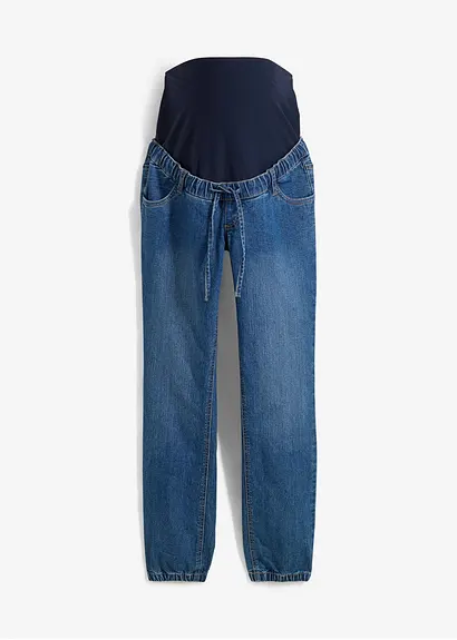 Umstands-Denimjogger aus Bio-Baumwolle in blau von vorne - bonprix