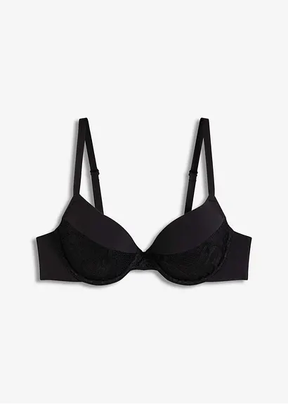Schalen-BH ohne Bügel aus softem Modal in schwarz von vorne - bonprix
