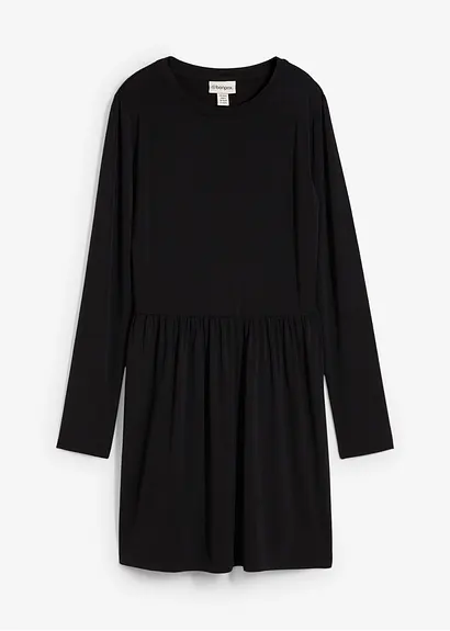 Ausgestelltes Shirtkleid in schwarz von vorne - bonprix