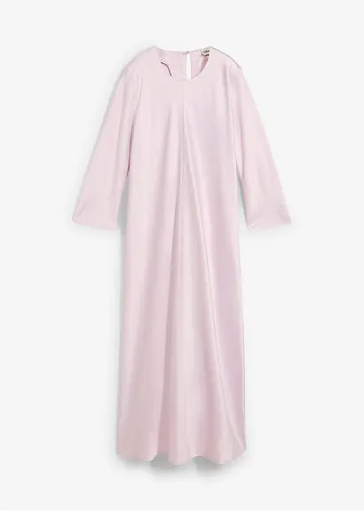 Midikleid aus glänzendem Satin in lila von vorne - bonprix