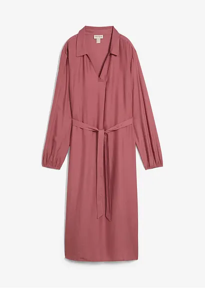 Midikleid aus fließender Viskose in lila von vorne - bonprix