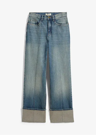 Straight-Jeans High Waist in blau von vorne - bonprix
