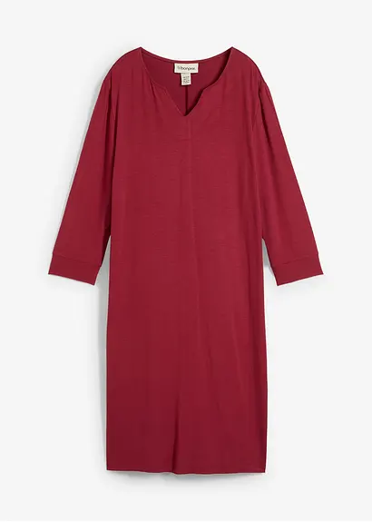 Shirtkleid aus fließender Viskose in rot von vorne - bonprix