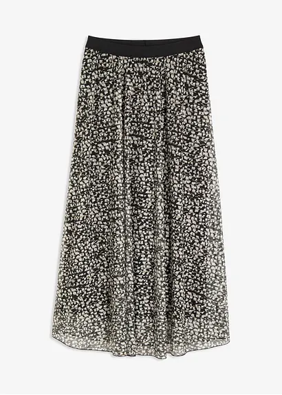 Mesh-Jersey-Rock in schwarz von vorne - bonprix
