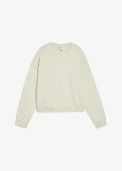 Oversize-Sweatshirt aus reiner Bio-Baumwolle in grau von vorne - bonprix