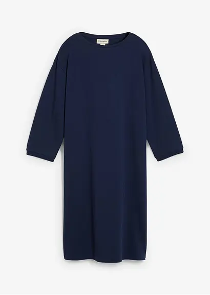 Ausgestelltes Sweatkleid in blau von vorne - bonprix