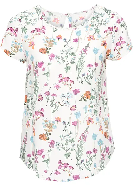 Blusenshirt in weiß von vorne - bonprix