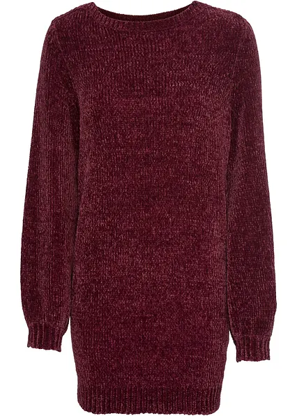 Chenille-Longpullover in rot von vorne - bonprix