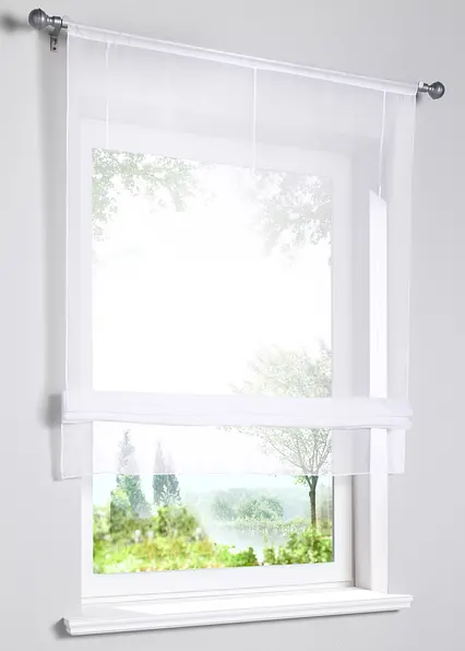 Bändchenrollo in weiß - bonprix