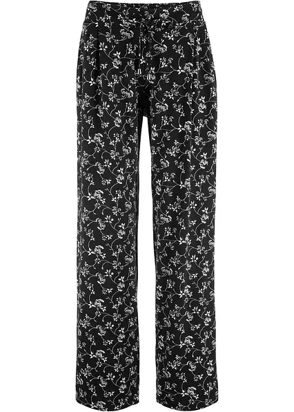 Palazzo-Hose aus Viskose-Mix in schwarz von vorne - bonprix