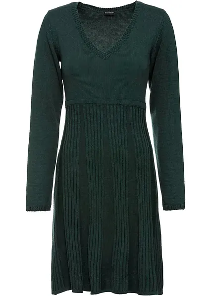 Strickkleid in grün von vorne - bonprix