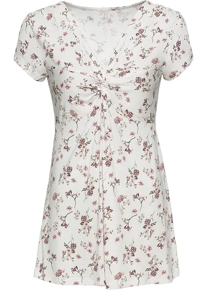 Shirt aus Viskose-Mix in weiß von vorne - bonprix