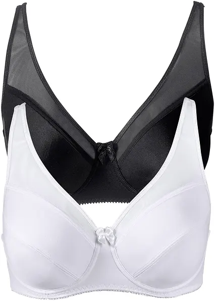 Bügel-BH mit Mesh (2er Pack) in schwarz - bonprix