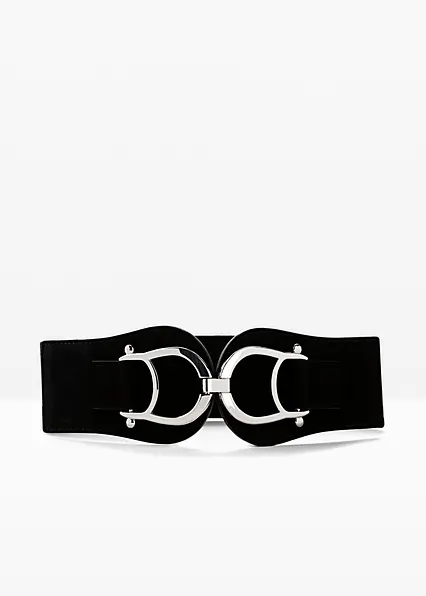 Stretchgürtel in schwarz von vorne - bonprix