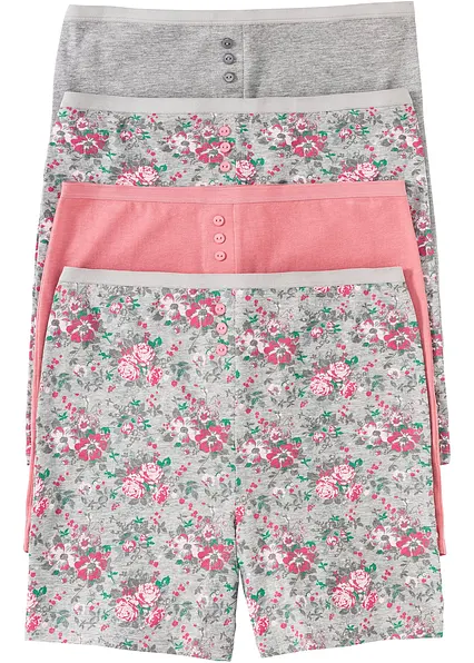Lange Unterhose mit hohem Bund (4er Pack) in grau von vorne - bonprix