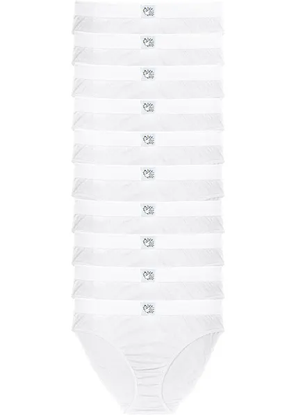 Slip (10er Pack) in weiß von vorne - bonprix