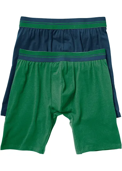 Lange Boxershorts eng mit Baumwolle (2er Pack) in blau - bonprix