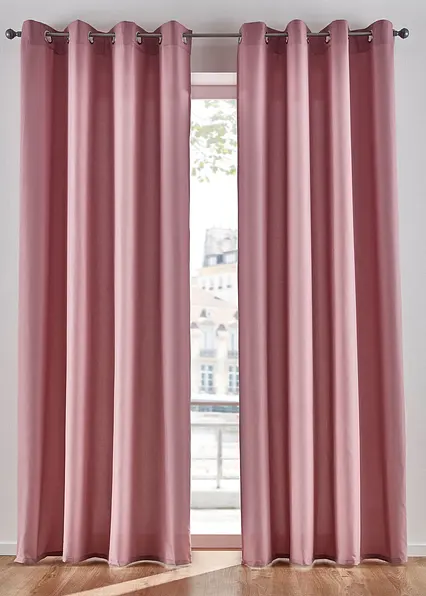 Vorhänge aus Microfaser (2er Pack) in rosa - bonprix