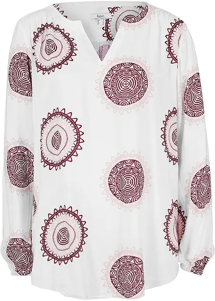 Tunikabluse aus softer Viskose in weiß von vorne - bonprix