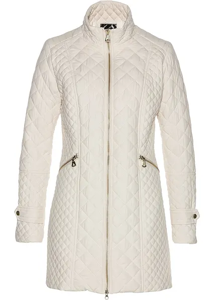 Kurz-Steppmantel in beige von vorne - bonprix