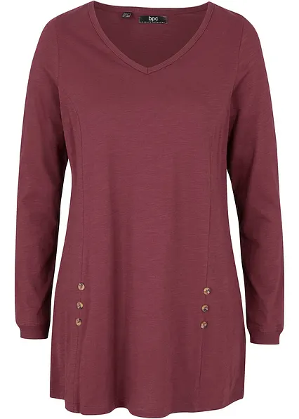 Longshirt aus reiner Baumwolle in rot von vorne - bonprix