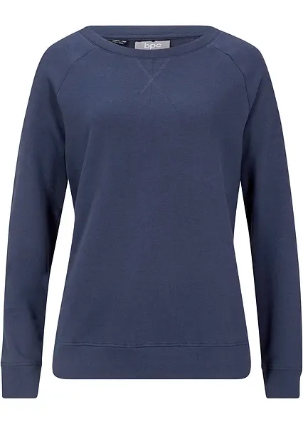 Basic Sweatshirt in blau von vorne - bonprix