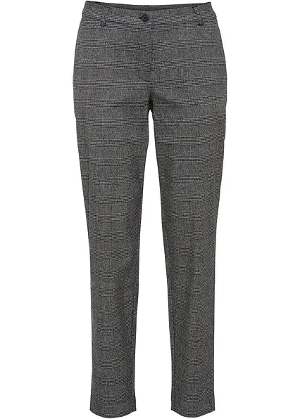 Karo-Chinohose in schwarz von vorne - bonprix